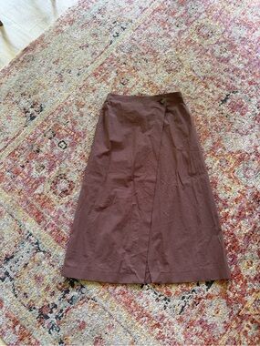 Women’s Brown A-Line Wrap Maxi Skirt